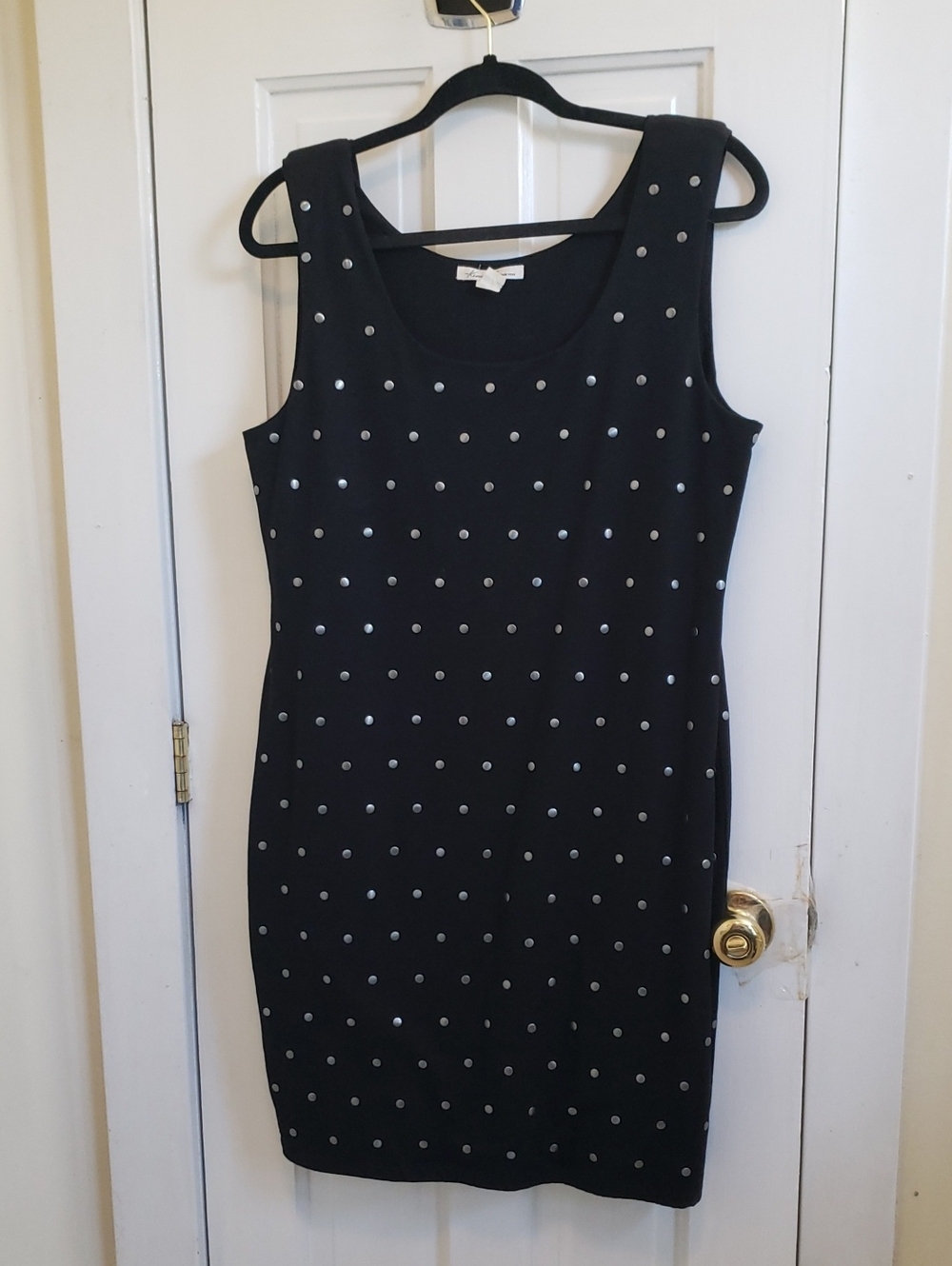 Kenneth Cole Capped Sleeve Silver Studded New York Sheath Dress - Picture 9 of 12